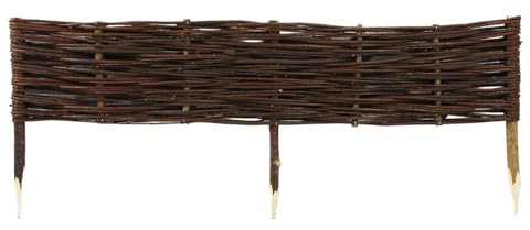 Clôture en Osier Dimensions 100x20 cm – Clôture de pelouse à Planter dans Le Sol – Palissade pour délimiter Les allées de Fleurs et Les parterres de Jardin – Bordures de Fleurs