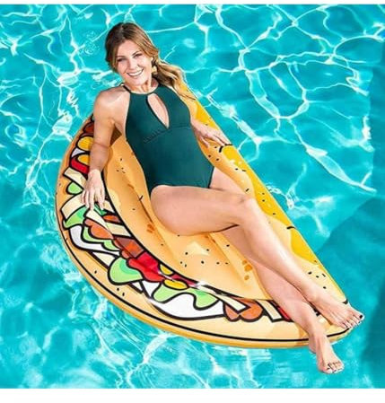 OISE ART STORE Trade Shop - Materassino Isola Gonfiabile Stampa Tacos PVC Mare Piscina 171 X 89 Cm