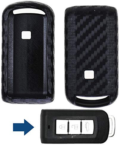 Carbon Soft Case Schutz Hülle Auto Keyless Schlüssel für Mitsubishi ASX Pajero Outlander Eclipse L200 Lancer