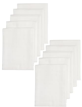 Meyco baby muslin muslin blöjor 10-pack (tygblöjor av 100% hydrofil bomull, burp trasor, supermjuka, bra fuktabsorption och snabbtorkande, storlek: 70 x 70 cm), vit