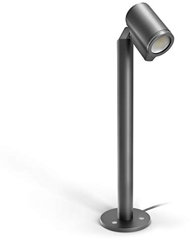 Steinel Borne LED extérieur Spot Way N, GU10, Orientable, 7,86 W, potelet avec interrupteur crépusculaire, 512 lm