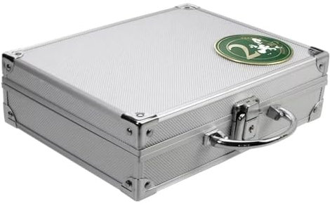 Safe ALU Münzkoffer Nr. 172 | inkl. 6 Tableaus 6334 + 100 St. Münzkapseln Format 2 Euro | für Ihre Coin Collection