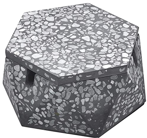 FREELOVE Concrete Ashtray with Lid & Stainless Steel Ashtrays for Cigarettes, Cement Ash Tray Smoking Holder Indoor Smokeless Outdoor Windproof Patio Home Office Cool Decor(Stone Grey, Small)
