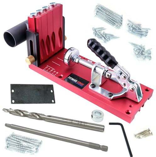 TITMAN EDGE Pro 4 Port Pocket Hole Jig, Drill Bit & 150mm Drive Bit & 50 Screws