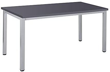 Bürotisch Schreibtisch Besprechungstisch graues Tischgestell quadratische Beine | PC-Tisch Arbeitstisch Konferenztisch Computertisch Homeoffice-Tisch Businesstisch Anthrazit, 140 x 80 x 77,5 cm