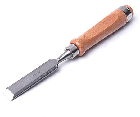 Haltbarer Chrom-Vanadium-Stahl Holzmeißel Schreiner Schnitzmeißel DIY Flach/Halbrund Holzbearbeitungsmeißel 6/8/12/18/19/25MM,19mm,Flachmeißel