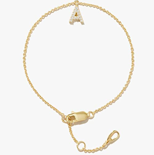 Personalisiertes Namensarmband Für Frauen Benutzerdefinierter Name Initialen Verstellbares Armband Goldener Glänzender Zirkon-Alphabet-Anhänger Freundschaftsarmband Einzigartiges Geschenk Für Fr