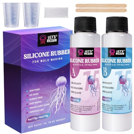 LET'S RESIN 230g Silicone Mould Making Kit, Translucent Silicone Rubber, 1:1 by Weight, Super Elastic Liquid Mold Making Silicone - Ideal for 3D Molds, Resin Molds, Silicone Molds - 4H Fast Cure