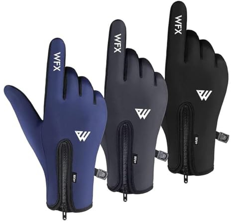 WESTWOOD FOX Guantes de ciclismo para niños, guantes térmicos de deportes de invierno para niños y niñas, a prueba de viento, antideslizantes, pantalla táctil (negro, S)