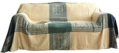 V-intage Patchwork-Quasten-Sofaüberwurf, Überwurf, Decken, kompatibel mit Couch, Bett, buntes Stammesmuster, dekorativer Sofa-Schonbezug, Schonbezug, weicher Stuhlbezug (rot, 220 x 248 cm), komplette