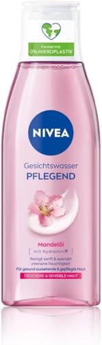 NIVEA Tónico facial nutritivo para pieles secas y sensibles, vegano para la cara con aceite de almendras, limpia y cuida la piel (200 ml)