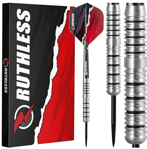 RUTHLESS Ranger II Professional Tungsten Steeltip Darts-Set in 21g und 23g, mit Flights und Schäften