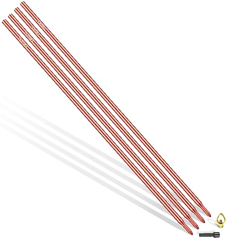 Nucraft Tiefenerder Erder Erdung Staberder, Ø20mm *4M SET Kohlenstoffstahl,0.2MM Rotkupfer Beschichtung mit Klemm
