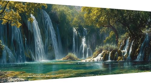 Qiaoqoo 5D Diamond Painting Landschaft, DIY Diamant Painting Bilder Fallen, Diamand Painting Erwachsene Groß xxl, Kinder Diamant kunst Set mit Diamond Painting Zubehör, Home Wand Décor 100x40cm