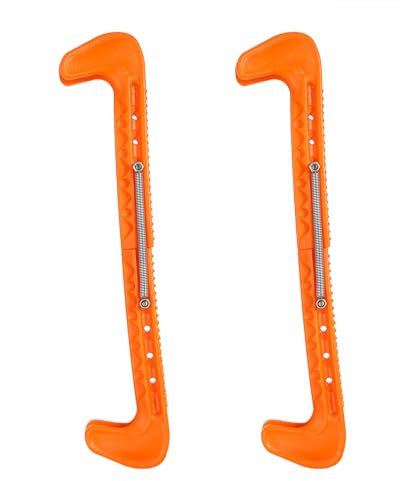 NOENNULL 1 Paar Kufenschoner aus Kunststoff in 7 Farben mit verstellbarer Feder (orange), NOENNULL5mgxecnoy0-06