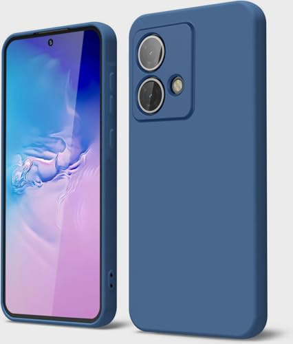 GOGME Funda para Motorola Moto Edge 40 Neo Capa con Forro de Microfibra Antiarañazos Líquida Silicona Carcasa Antigolpes Protector Móvil Case Cover, Azul