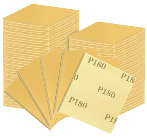 Shineboc 18 Pezzi Spugne Abrasive, Blocchi Abrasivi, Grana 180, Blocchi Di Sabbia in Schiuma Morbida, Carta Vetrata a Umido per Legno E Metallo