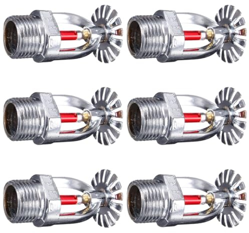 Paquete de 6 cabezales de aspersor colgantes de 1,27 cm NPT 68 °C, supresión automática de incendios con llave para edificios residenciales comerciales