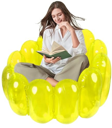 Blow-up-Stuhl, transparenter aufblasbarer Stuhl - PVC Clear Jelly aufblasbare Stühle - Blow Sofa-Sitz, aufblasbarer Lounge-Sessel, aufblasbare Möbel, Filmstühle für Wohnheim, Hof, Partys und Veranstal