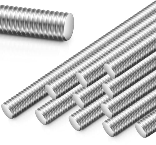 Dayalo 12 Stück M8 Gewindestangen, Gewindestange M8 x 60 mm aus Edelstahl A2 V2A, Gewindestäbe mit Metrischem Vollgewinde, Gewindestift mit Festigkeitsklasse 4,8, DIN 976