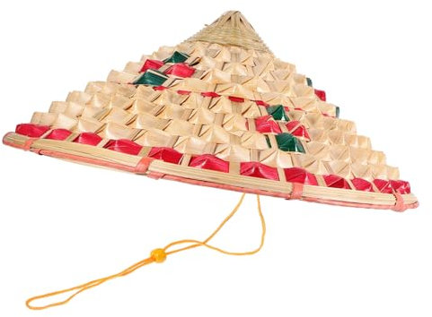JOINPAYA Chapeau Chinois Bambou Tissé Pour Scène Style Oriental Traditionnel Cosplay Léger
