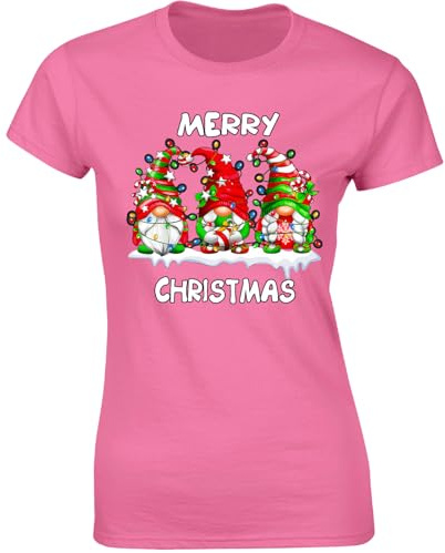 Christmas Gnomes T-Shirt for Womens Merry Christmas Gnome Festive Holiday Graphic Tee Perfect for Christmas Celebrations or Holiday Gifting