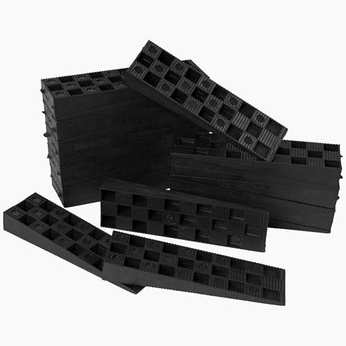 Repa Market Ridged Plastic Building Wedges - Shims for Leveling - 150 x 45 mm/Pack of 20 - Construction Spacers - Leveler Wobble Shim for Home Improvement - Leveling Floor, Furniture, Window (6x2)