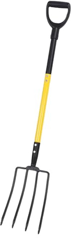 Asixxsix 4 Tine Pitchfork, 46 Zoll Langes Gartengabel mit Y Grip Griff, Ergonomische Gartenspading -Gabeln, Hochleistungsspading -Gabeln für Garten für Gartengrabenkompostspading