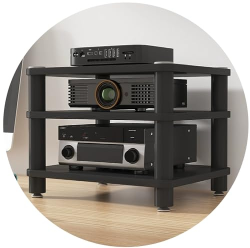 Universelles Audio-Rack – 2/3/4-stufiges HiFi-Regal Für Verstärker, Lautsprecher Und AV-Receiver Mit Antivibrationsfüßen, Stand Tischständer Heimkino Studioequipment(Schwarz,50 * 40 * 35cm(3Tier))
