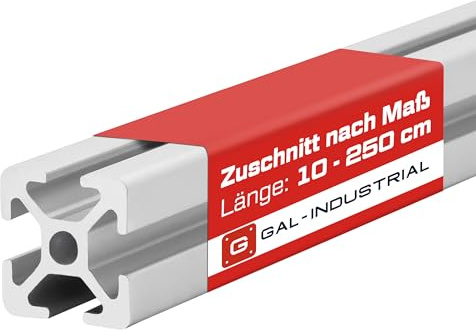 GAL-INDUSTRIAL Alu-profil 20x20 mm | Konstruktionsprofil (2400 mm) | Eloxiert | Nut 5 | Starke Wandstärke | Längentoleranz ±1 mm | Leicht und stabil Systemprofil für Industrie, 3D-Drucker, DIY