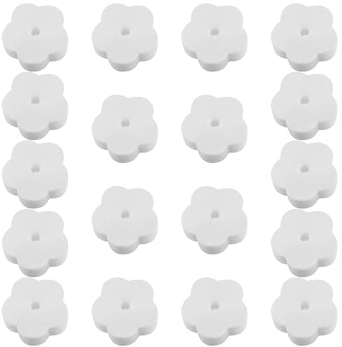 UKCOCO Lot de 18 Éponges Filtrantes Réutilisables de Fleur Blanches Absorbant Huile et Résidus Éponges pour Spa Piscine et Bassin Filtration Microporeuse pour Eau Claire