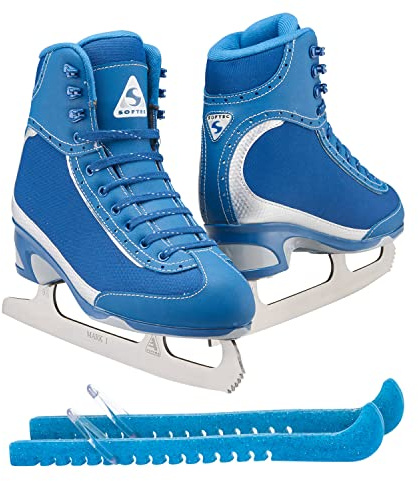 Jackson Ultima Softec Vista ST3201 Figure Ice Skates for Girls/Color: Navy, Size: Youth 11 Bundle with Skate Guards
