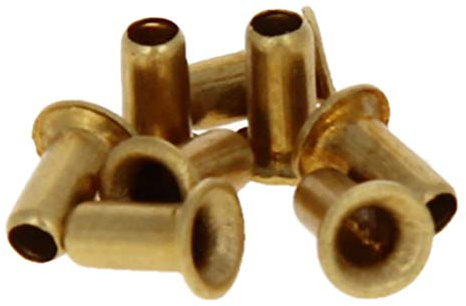 MroMax Hohlnieten, 0,5 cm x 0,3 cm (Länge x Außendurchmesser), Durchgangsloch, Kupfer, Hohlnieten, doppelseitig, Leiterplatte, 200 Stück