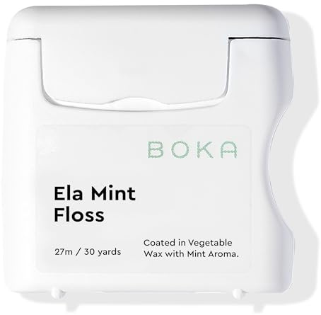 Boka Ela Mint Woven Dental Floss, Made from Natural Vegetable Wax, Teflon-Free, 27 Meters of Waxed Floss (Pack of 1)