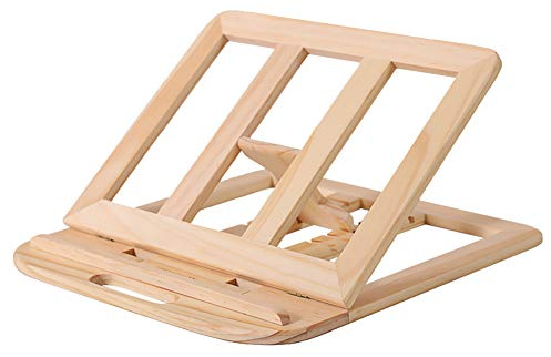 Woolala Solid Wood Laptop Desk Stand 6-Stages Adjustable Foldable Handcrafted Wooden MacBook Ipad Laptop Riser Portable Computer Holder