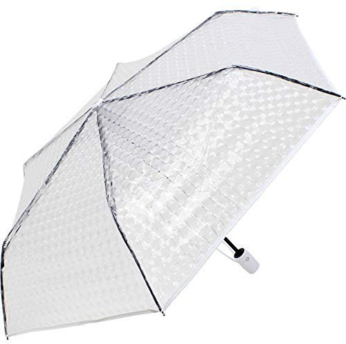 iX-brella Taschenschirm transparent mit Lens-Effekt durchsichtig mit Einfassband weiß