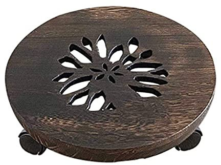 luckxuan Bonsai Ständer Pflanze Caddy Holz Topf Pflanze Ständer mit Rädern Blume Topf Rack auf Rollen Dolly Halter auf Rädern Indoor Outdoor Planter Trolley Vase Podest (Color : A, Size : S)