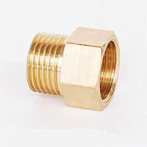 Liovns Mdingbao-Brass Connector Fitting Copper M/F 1/8,1/4,3/8,1/2 Male To Female Threaded Brass Coupler Adapter Brass Pipe Fitting, Garden hose connector (Thread Specification : M1l2 x F3l4)