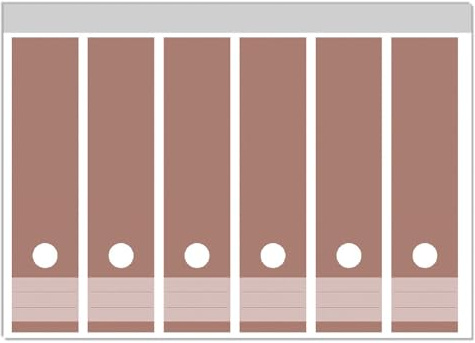 Wallario Ordnerrücken Sticker Pastellpink - Größe 6 Stück, Rückenschilder für 6 breite Ordner, Klebeetiketten