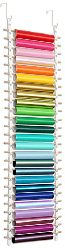 ZENXUS Vinyl Roll Holder, Craft Vinyl Hanging Organizer, Wooden Dowels