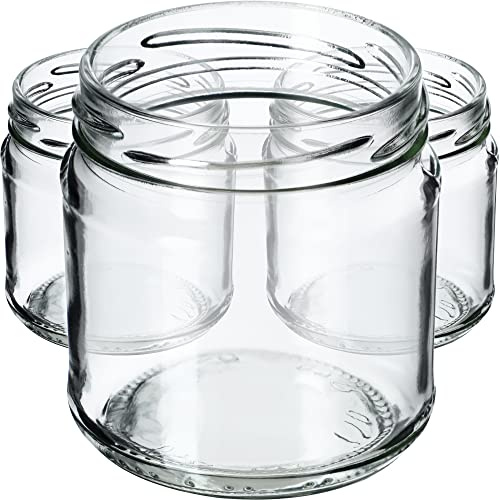 KADAX 50 st Syltburkar i Glas 200 ml med Skruvlock Ø 66 mm – Tjockväggiga lufttäta Inläggningsburkar, diskmaskinssäkra, för sylt & inläggningar
