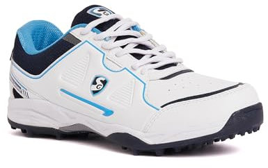 SG SG Club 5.0 - Scarpe sportive da uomo, per cricket, colore: Bianco/Nvy/Teal, bianco/blu navy/foglia di tè, 37 EU
