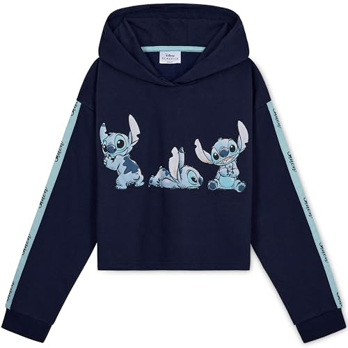 Disney Sudadera Niña Stitch, Sudadera Corta Niña, Sudadera para Niñas Crop Top, Ropa para Niñas Lilo y Stitch 7-14 años