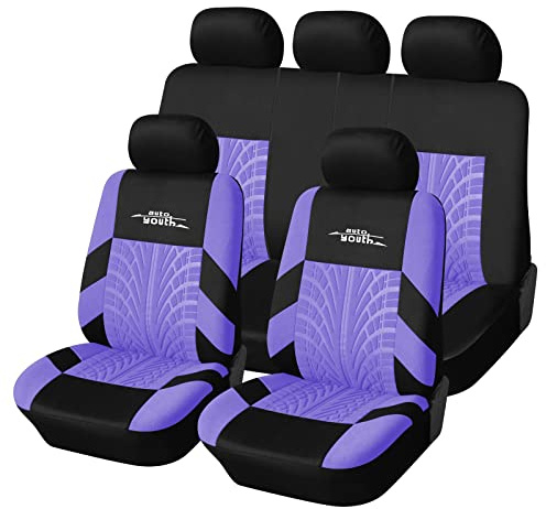 AUTOYOUTH Autositzbezüge Universal Fit Komplettset Autositzschoner Reifenschienen Autositzzubehör, Violett