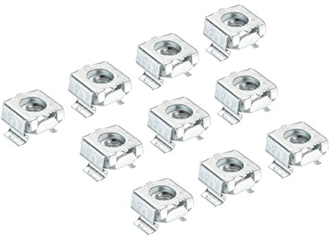 PATIKIL M4 Cage Nuts Carbon Steel Zinc Plated for Server Rack Cabinets, Silver Tone Pack of 30