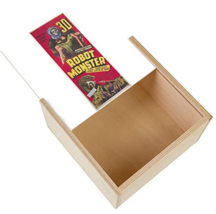 Fabulous Box aus Holz – Roboter-Monster Altes englisches Filmplakat Retro Kinoposter Vintage (11 x 11 x 3,5 cm)