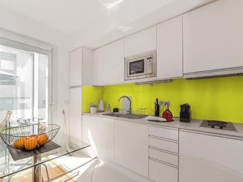 Lemon Yellow Plastic Acrylic Kitchen Bathroom Splashback Like Glass (1000mm x 1000mm)