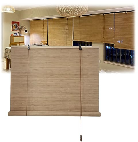 Anti-Uv Bambusrollo Rollläden 50x180, Isolierung Retro Raffrollo 90x200, Sichtschutz Bambus-Rollo Mit Lifter 150x300, Staubdicht Balkon Trennwand, Für Außen/Innen/Fenster/Terrasse/Garten ( Size : 80x1