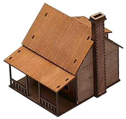 Amagogo 1:72 Desktop-Holzhaus-Modellbausatz, zerlegbar, Puzzle, Hobby, Spielzeug, DIY, Handwerk, Haus, Architektur, Szene für Sandtisch, Dekor, Zubehör, Stil a