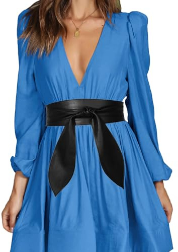 SUNTRADE Frauen Gürtel Wrap Around Breiter Bund Geknotet Gürtel für Kleid